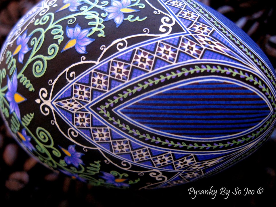 Nightshade - Solanum dulcamara Ukrainian Easter Egg Pysanky By So Jeo